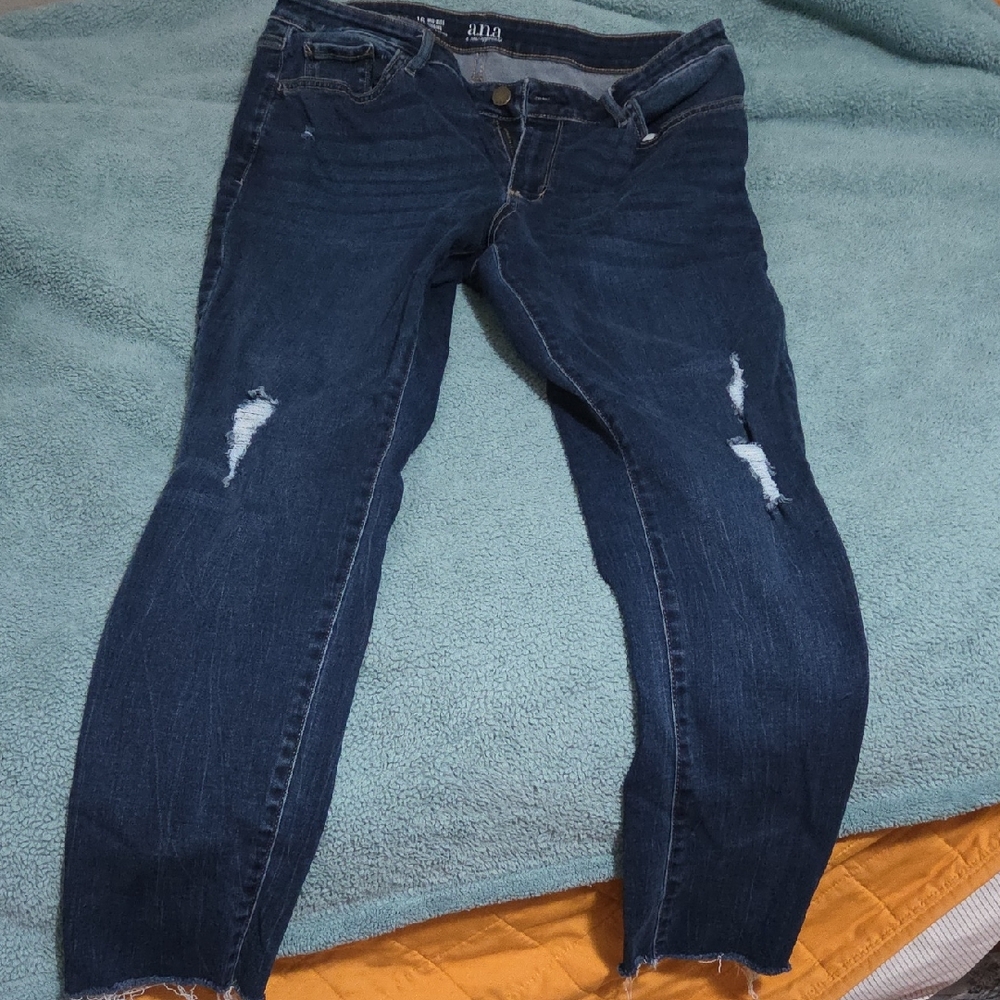 Trendy Blue Distressed Skinny Jeans